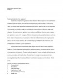Ldr 531 - Leadership Approach Paper