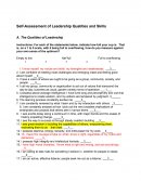 Self-Assessment of Leadership Qualities and Skills