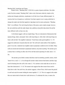 Реферат: Mending Wall Essay Research Paper In