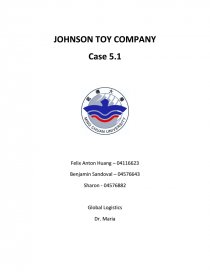 Johnson Toy Pany Case 5 1 Case Study